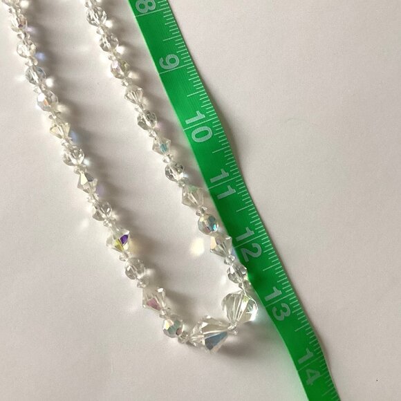 Vintage 1950s Aurora Borealis Necklace & Clip on Earrings Retro Y2K - Picture 6 of 6